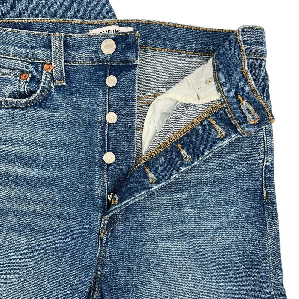 RE/DONE Jeans 90’s Skinny Ultra High Rise Broken Through w/ Rips Size 28 - Picture 7 of 14